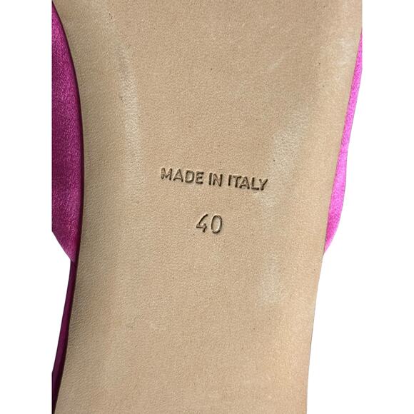 Gianbattista Valli NIB Embellished Satin Mules in Pink Size 40 - Picture 9 of 11